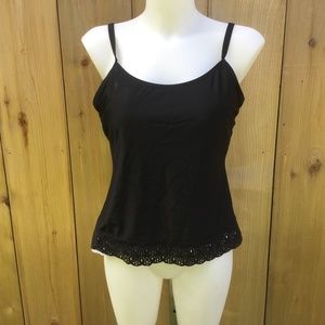 Krista black laser cut tankini top size XL
